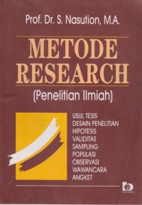 METODE RESEARCH (Penelitian Ilmiah)